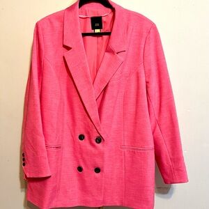 River Island Double-breasted Pink Blazer